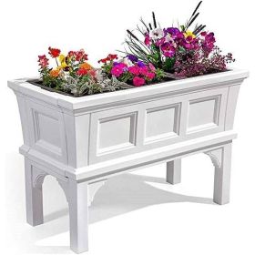 White Rectangular Raised Planter Box
