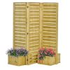 3 Panel Privacy Screen with 4 Bed Planters