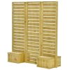 3 Panel Privacy Screen with 4 Bed Planters
