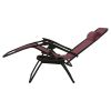 Set of 2 Burgundy Red Folding Zero Gravity Lounge Chairs