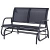 Outdoor Mesh Glider Bench; Dark Gray