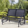 Outdoor Mesh Glider Bench; Dark Gray