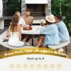 White Outdoor Picnic Table and Bench Set