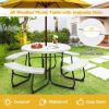 White Outdoor Picnic Table and Bench Set