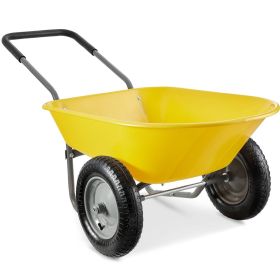 Heavy Duty 2-Wheel Multipurpose Wheelbarrow; Yellow
