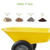 Heavy Duty 2-Wheel Multipurpose Wheelbarrow; Yellow