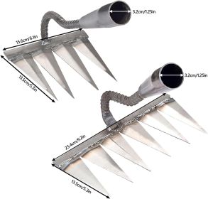 Heavy Duty Weeding Rakes; 2 Pack with 4 And 6 Tines