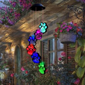 Paw Print Solar Wind Chimes For Outdoors