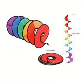 Foldable Rainbow Spiral Wind Spinner; Camping Accessory Decor