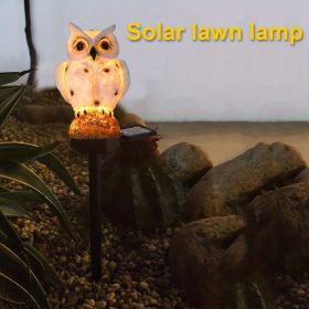 Solar LED Light Stake; Resin Owl