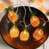 Pineapple String Lights; Battery Operated; One 5.41 ft Strand of 10 LED Lights; Indoor/Outdoor Use