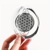 Stainless Steel Flower Of Life Wind Spinner; Reflective Bird Repeller