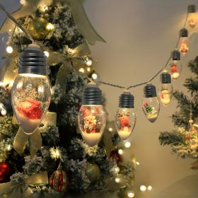 Indoor/Outdoor Christmas Snow Globe String Lights; 1 Set