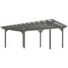 Outsunny Backyard 12' x 20' Wooden Trellis; Gray