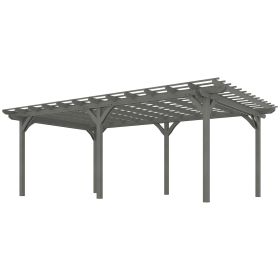 Outsunny Backyard 12' x 20' Wooden Trellis; Gray