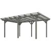 Outsunny 12' x 16' Fir Wood Outdoor Pergola; Gray