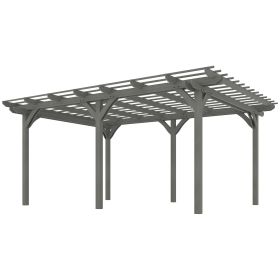 Outsunny 12' x 16' Fir Wood Outdoor Pergola; Gray