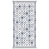 Outsunny Reversible Outdoor Rug with Carry Bag, 9' x 18', Blue & White
