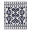 Outsunny 8' x 10' Reversible Outdoor Rug with Carry Bag; Blue/White Rhombus Border