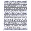 Outsunny Waterproof Indoor/Outdoor Reversible Rug with Carry Bag, 8' x 10'; Blue & White