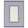 Outsunny Reversible Outdoor Waterproof Rug with Carry Bag; 9' x 12'; Blue & White Gourd Border