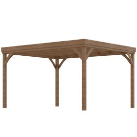 Outsunny 10' x 12' Wood Trellis; Backyard Structure With Concrete Anchors