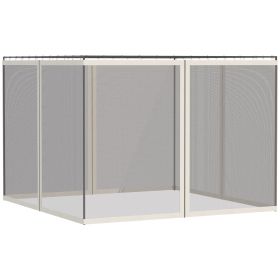 Outsunny Replacement Mesh Netting for Canopy Tents; Zippered White; 10' x 13'