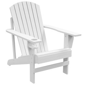 Outsunny Modern Adirondack Chair with cupholder; White
