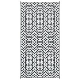 Outsunny Reversible 9'x18' Outdoor Rug; Black & White Design