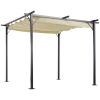 Outsunny Retractable Pergola; UV Resistant Canopy; Steel Frame; Beige