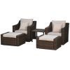 Outsunny 5 Piece PE Rattan Outdoor Patio Set