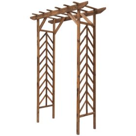 Outsunny Fir Wood Garden Arbor; 79 inch