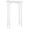 Outsunny Outdoor 7 ft Arched Fir Wood and Steel Trellis; For Climbing Vines; White