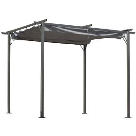 Outsunny Patio Pergola with UV Protection Retractable Canopy; Steel Frame; Grey; 10' x 10'