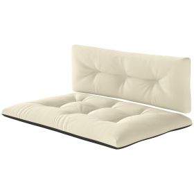 Outsunny 2 Seater Outdoor 3.9" Thick Bench Replacement Cushions; Cream White