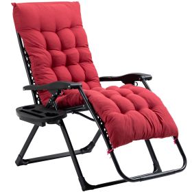 Outsunny Folding Padded Zero Gravity Chair; Red