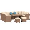 Outsunny Rattan 6 Piece Lounge Set with Cushions; Includes Coffee Table