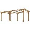 Outsunny 20' x 10' Fir Wood Pergola; Dark Brown