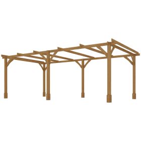 Outsunny 20' x 10' Fir Wood Pergola; Dark Brown