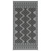 Outsunny Reversible 9' x 18' Patio Rug with Carry Bag; Black & Gray Rhombus Border