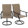 Outsunny High Back Patio Swivel Chairs; Set of 2; All-Weather Mesh; Brown