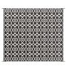 Outsunny Portable 8'x10' Outdoor Reversible Rug with Carry Bag; Black & White Clover Design