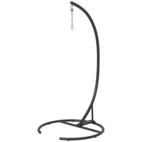 Outsunny Hammock Egg Chair with Round Base; 40.2" Diameter x 76.8" Height; Black