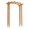 Outsunny Round Fir Wood Garden Arbor 7.5 ft; Yellow