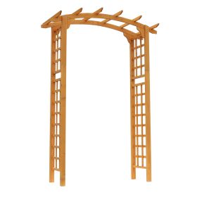 Outsunny Round Fir Wood Garden Arbor 7.5 ft; Yellow