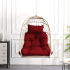 Outdoor PE Hanging Rattan Egg Swing Chair; Red