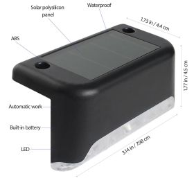 Solar Cool White Deck Railing and Pathway LED Lights; 4 Pieces