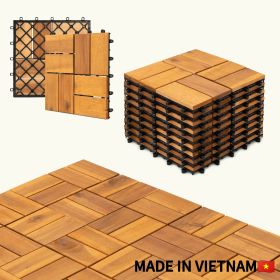 Interlocking All Weather Decking Tiles; 11.8"x11.8"; 1 Pack of 10 Tiles