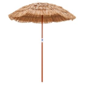 Thatched Patio Umbrella with Tilt Design and Carrying Bag; 6 Feet