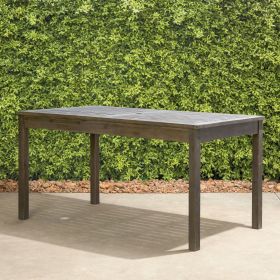 Caladesi Outdoor Grey-Washed Rectangular Dining Table; Acacia Wood